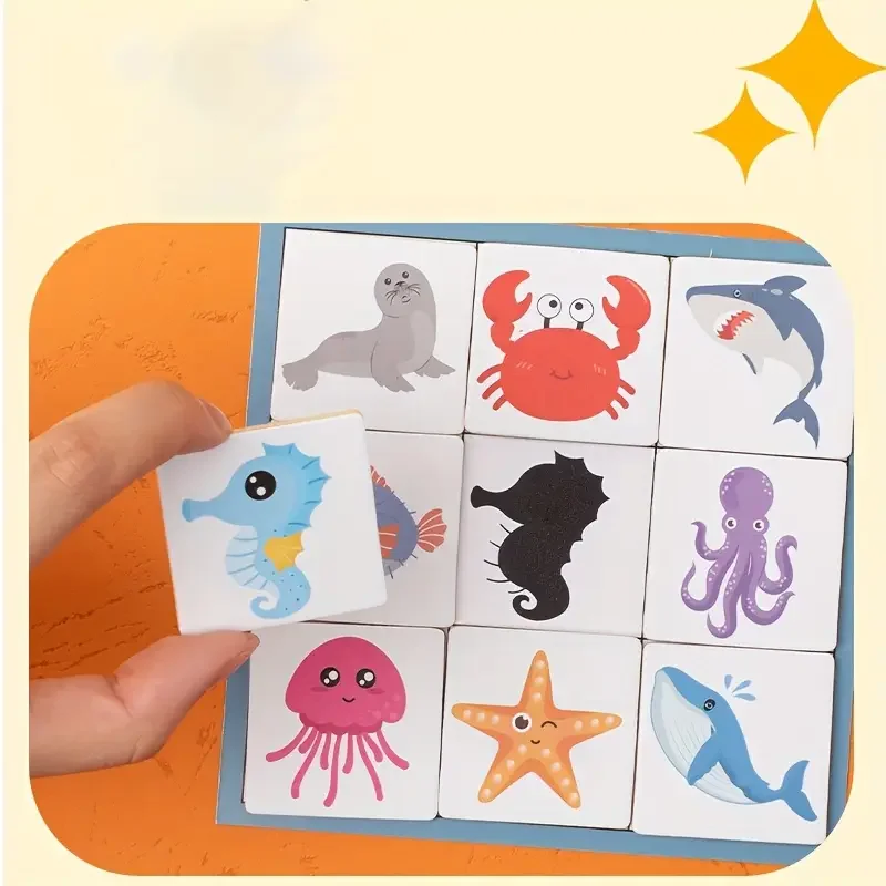 1 Set Shadow Pairing Board Game Parent-child Interactive Games Animal Fruit Shape Puzzle Logical Thinking Game Montessori Toys