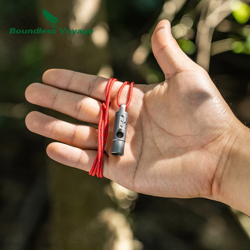 Boundless Voyage Titanium Whistle Emergency Survival Safety Outdoor Camping Hiking Coaches Training Sports Keychain Whistles 5