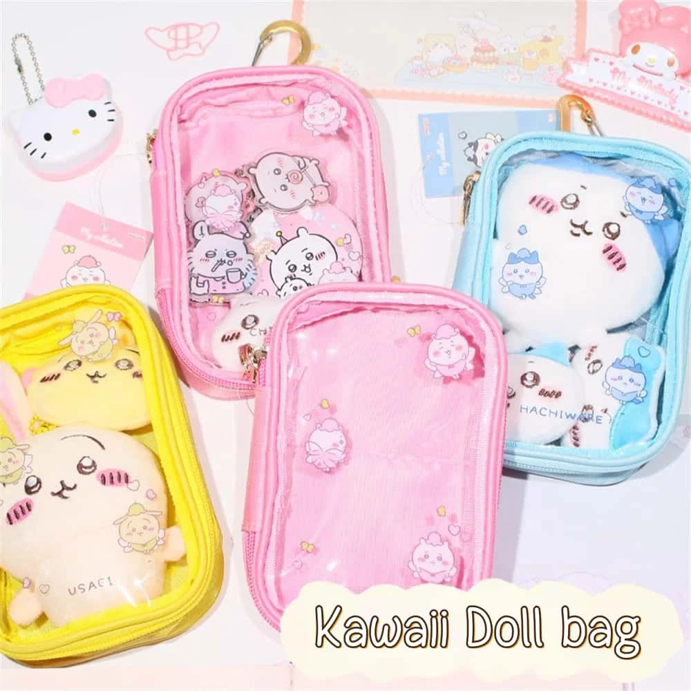 Cute Toon Bag PVC Single-Sided Transparent Coin Purse Student Doll Display Pannier Bag Keychain Sundries Mini Card Storage Bag 2