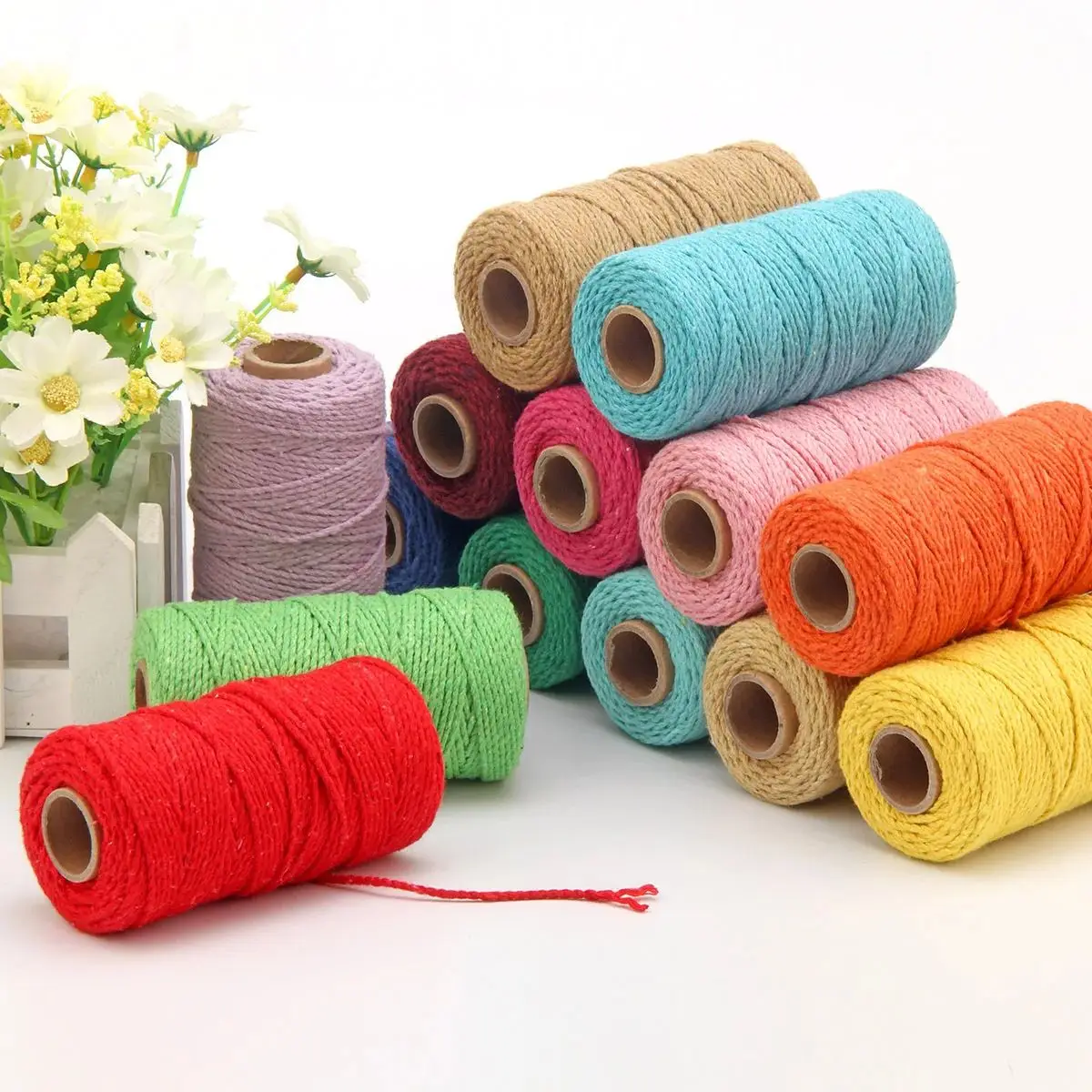 

2mm 100M Macrame Cord Rope Cotton Twine Thread String Crafts DIY Sewing Handmade Wall Hanging Bohemia Wedding Deco Free Shipping