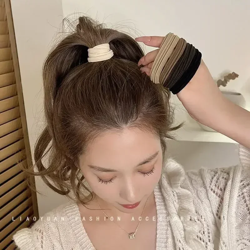 Hair Accessories Women High Elastic Seamless Hair Rope Durable Girls No Crease Ponytail Holder 5pcs/Bag