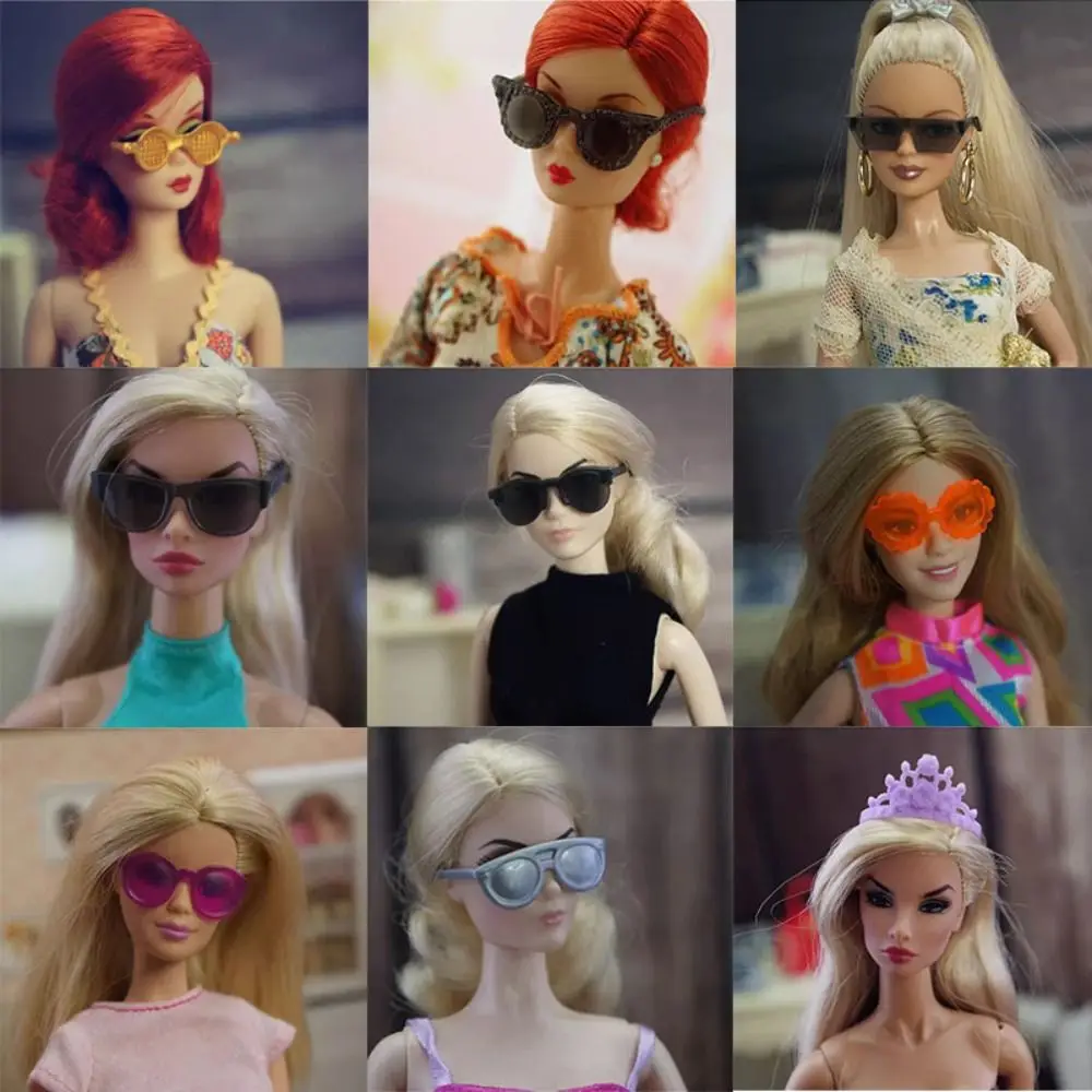 Plastic Doll Cute Eyeglasses Fashion Multi-Styles Necklaces Crown Jewelry Accessories Casual Wear Mini Eyeglasses