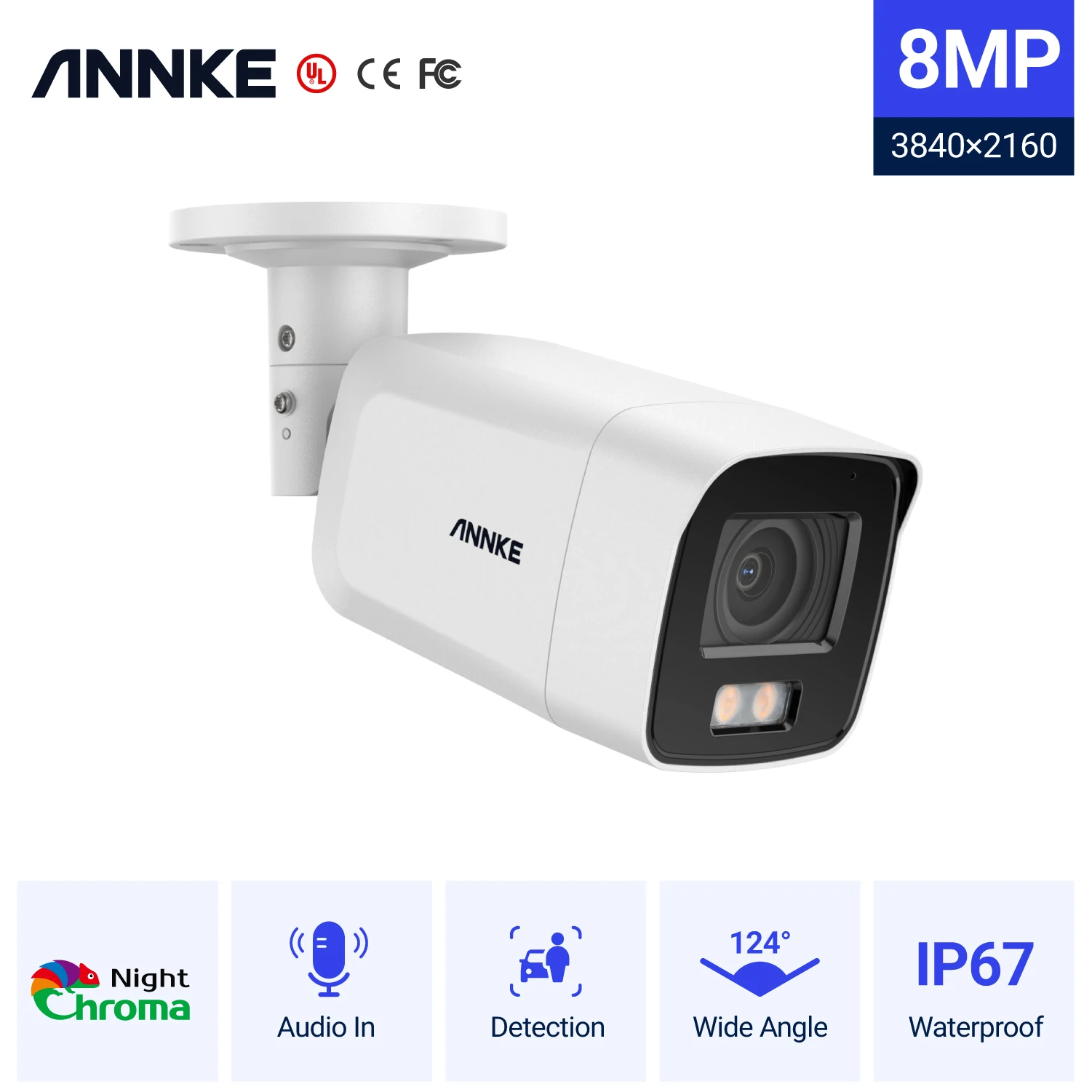 ANNKE ANNKE 4K CCTV Camera System Night Vision 16CH DVR Human/ Vehicle Detection IP67 