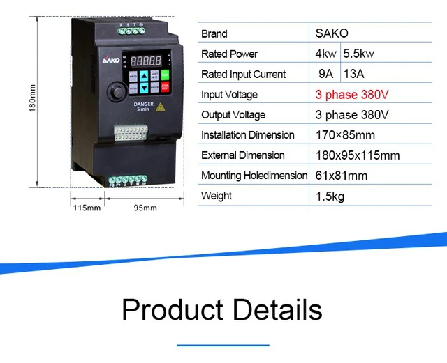 Sako Ski780 5.5kw 380v Vfd Variable Frequency Drive Inverter For 