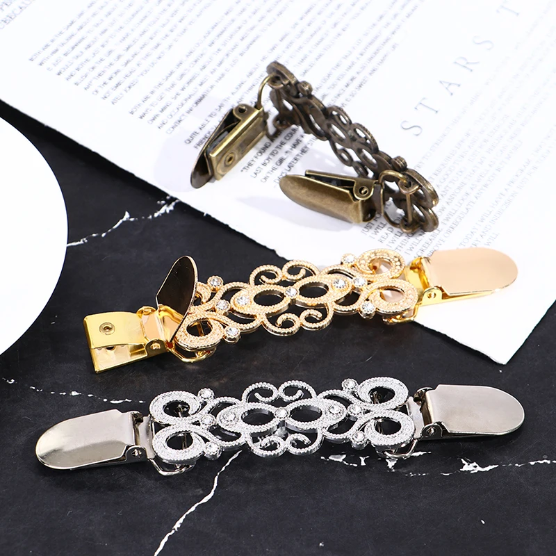 1PC Sweater Cardigan Clip Duck-mouth Clips Flexible Beaded Pearl Pin Brooch Shawl Shirt Collar Buckles For Clothing Decor Sewing Clips Garment Clips Clothing Decor Clothes Clips