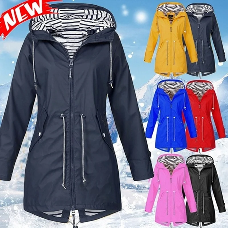 Women Fashion All Seasons Outdoor Waterproof Rain Jacket Casual Loose Hooded Windproof Coat Climbing Windbreaker Jacket digital irrigation timer garden watering controller programmable single outlet hose faucet watering timer ip4 waterproof rain delay auto