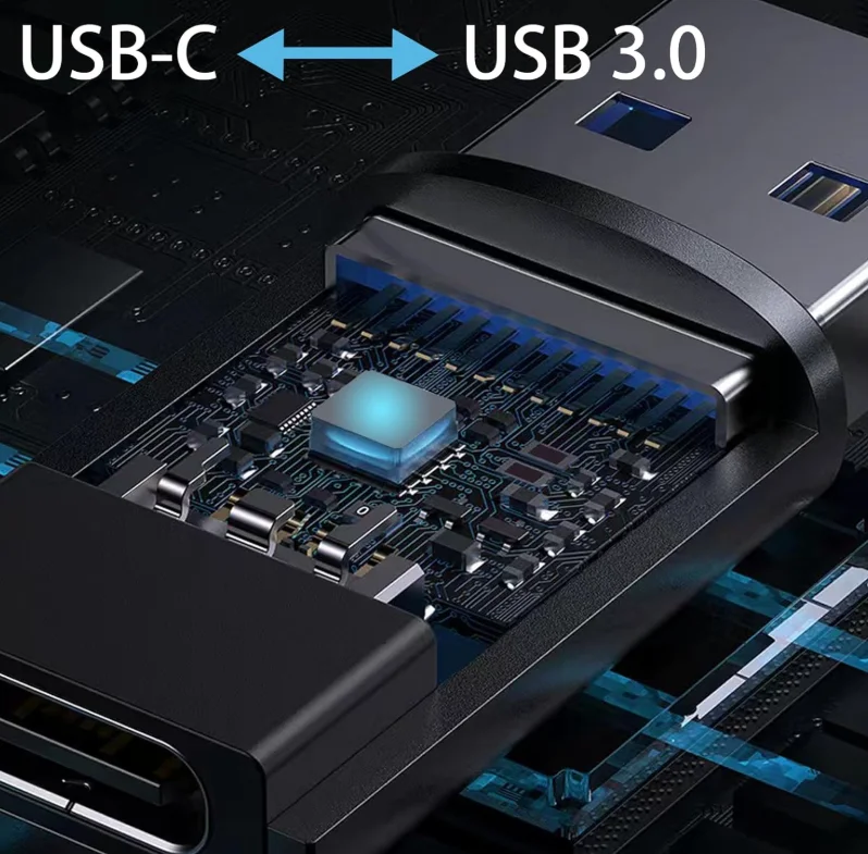 4팩 USB to USB C OTG 어댑터, 2팩 타입 C 암-수 충전 컨버터, 2팩 USB C 수-USB 3.0 암 어댑터