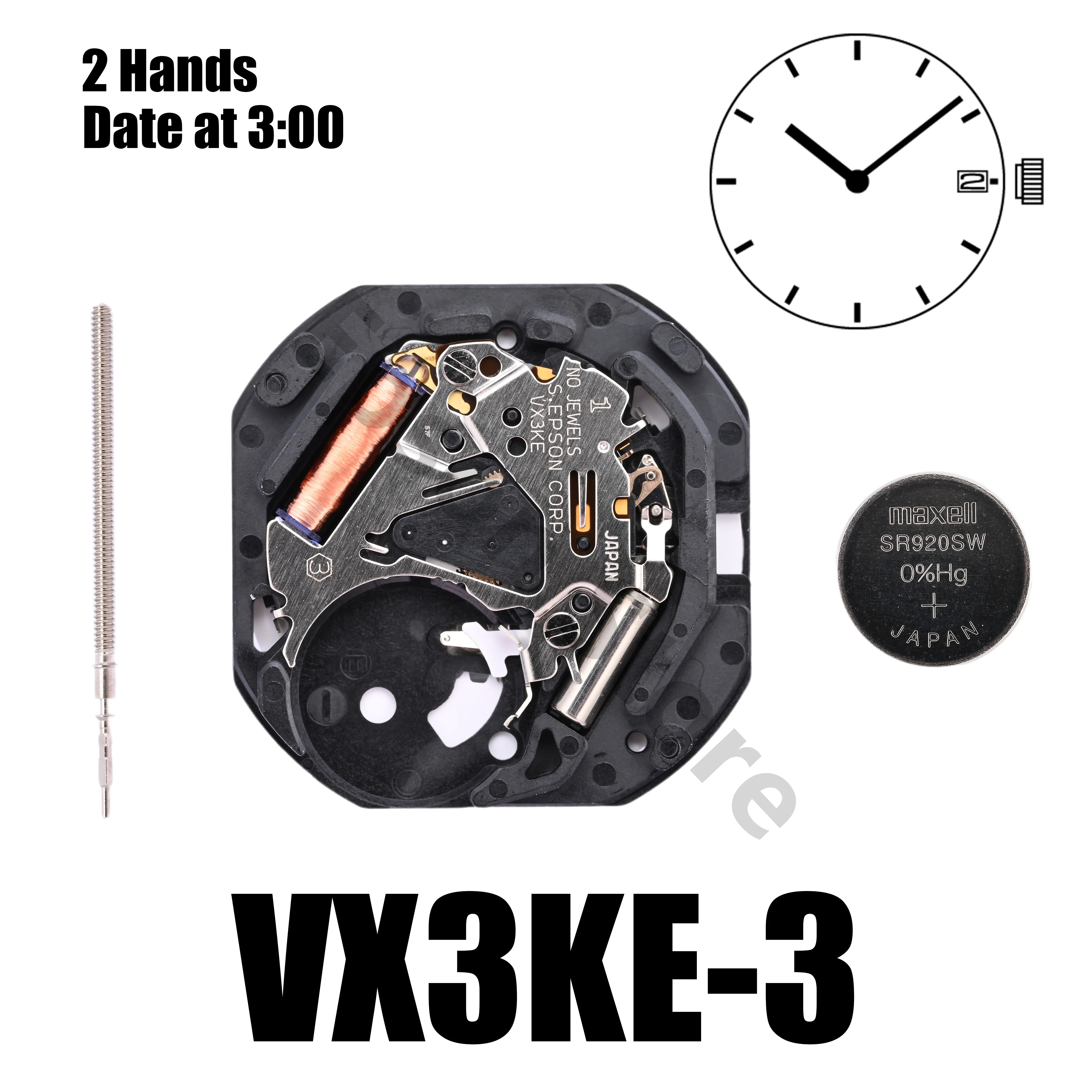 Epson VX3K Movement Japan Genuine VX Calendar Series VX3KE Quartz