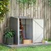 Outsunny 3.3' x 3.4' Outdoor Storage Shed, Galvanized Metal Utility Garden Tool House for Backyard, Bike, Patio, Garage, Lawn 1
