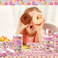 12 Rolls Cartoon Donut Design Paper Washi Tapes Masking Tape Birthday Gift For Girl DIY Handbook Scrapbooking Sticker Label 2