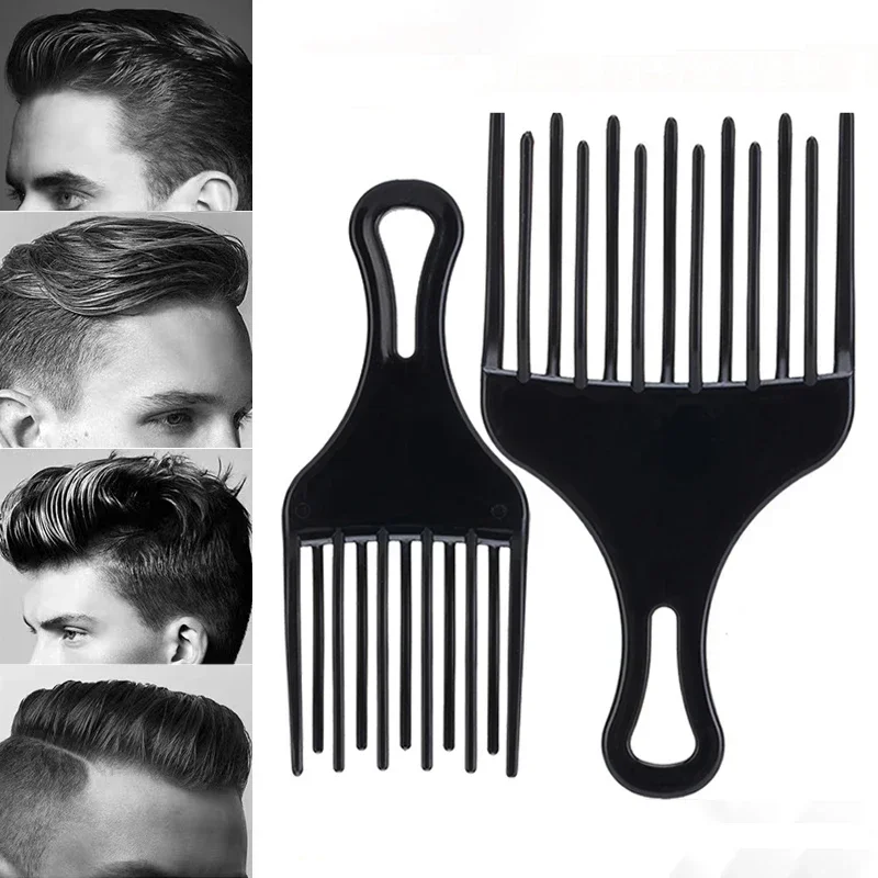1pc Insert Afro Hair Pick Comb Wide Comb Teeth Hair Fork Brush Man Oil Head Hair Plastic Gear Comb Curly Afro Hairdressing Tools 2