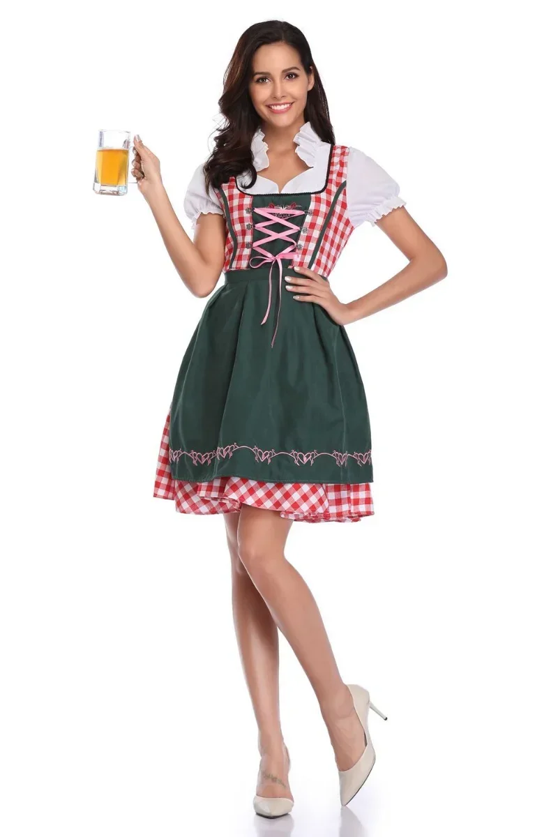 Women Adult Bavaria Oktoberfest Dress Waitress Maid Dress Man Dirndl Lederhosen Beer Carnival Party Outfit Fancy,cosplay costume