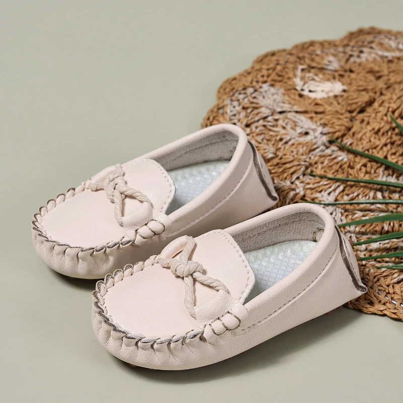Leather Kids Loafers Autumn Soft Sole Slip On Shoes