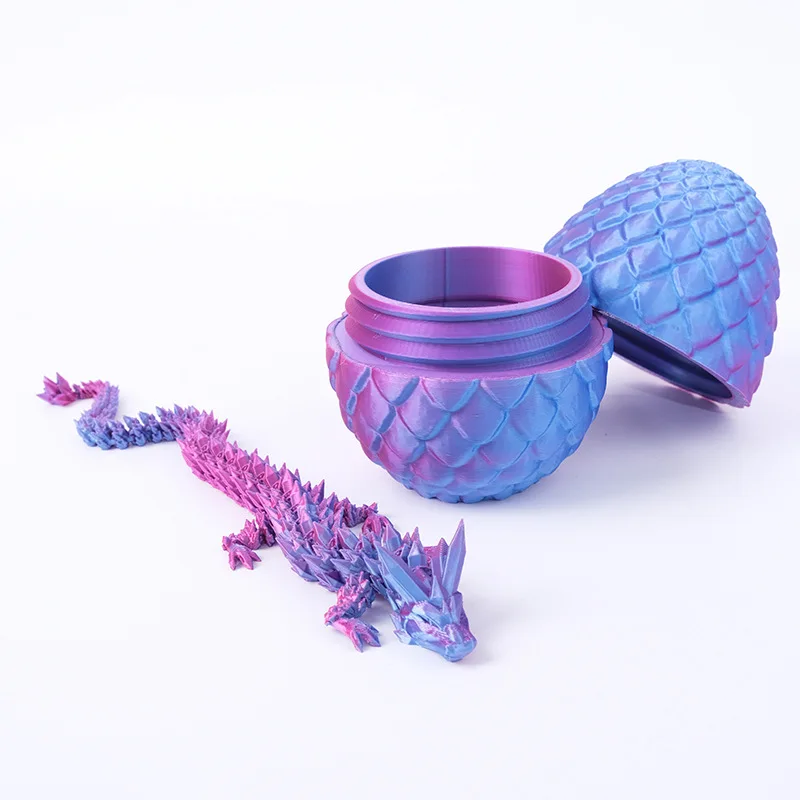 3D Printed Dragon Chinese Dragon Gemstone Multi-Jointed Movable Dragon Toys Tabletop Decorative Ornament Birthday Gifts