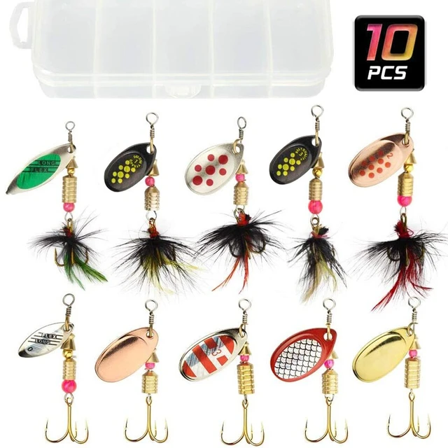 Fishing Lure Kit, Fishing Lures Baits Kits for Bass with Tackle Box  Covering Crank Baits Fishing Spoons Spinner Baits Frog Lures More Fishing  Gear