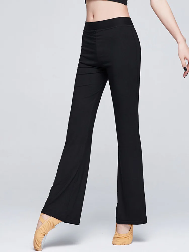 

Однотонное балетное трико, лирический танцевальный костюм, трапециевидные джазовые брюки, балетный костюм с завышенной талией, женские колготки для латиноамериканских женщин, расклешенные брюки