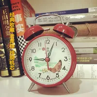 Mechanical Alarm Clock Vintage Chicken Pecking Rice Loud Children's Clockwork Desk Clock Luminous Metal Table Decoration Gift 2