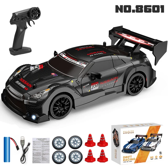1:24 High Speed RC Drift Vehicle Cars Mustang 4WD Remote Control Racing Car Gift Competition Race Car Boys Toy Replaceable Tire 1