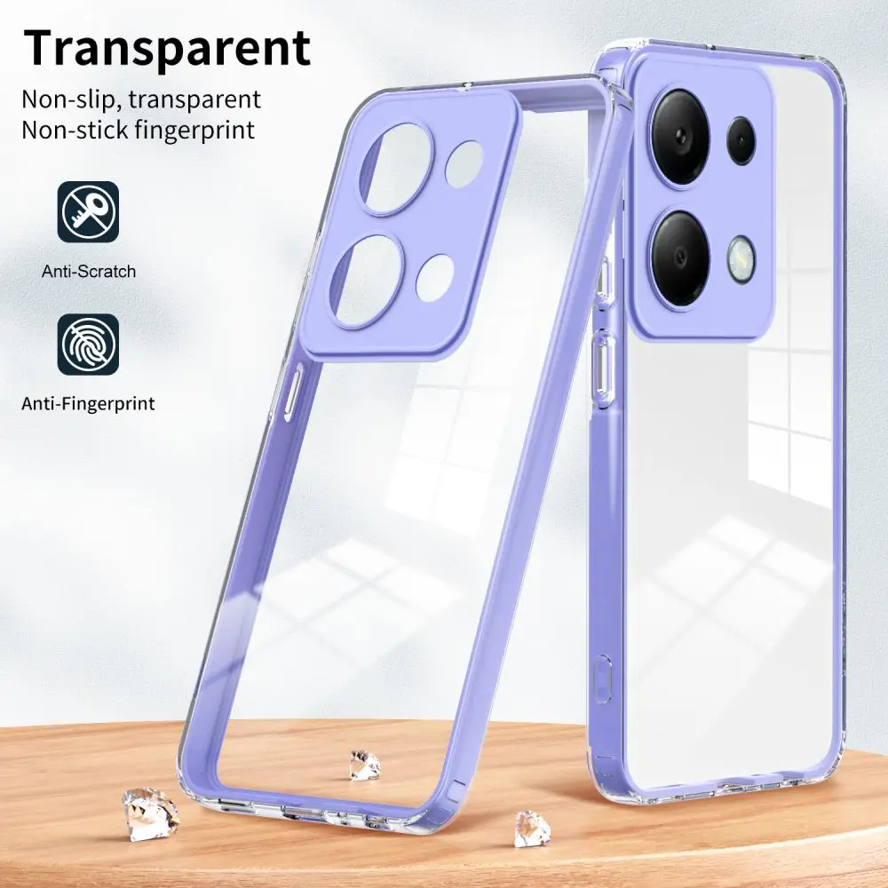 Enhanced Transparent Protective Back Cover - Hard PC+TPU 3-in-1 Design
