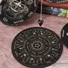 Tablero de péndulo de madera, Luna, estrella, adivinación, energía tallada, tablero de meditación curativo, adornos, tablero Ouija de Altar metafísico 1