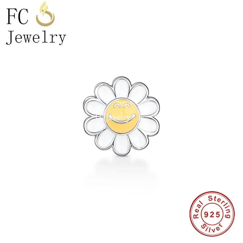 

FC Jewelry Fit Original Pan Charms Bracelet 925 Sterling Silver Cartoon Sunflower Smily Face Bead For Making Women Berloque