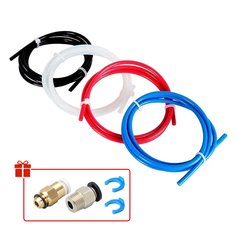 

5M PTFE Tube TL-Feeder Hotend RepRap Rostock Bowden Extruder 1.75mm Filament ID2mm OD4mm with PC4-01 Connector 3D Printer Parts