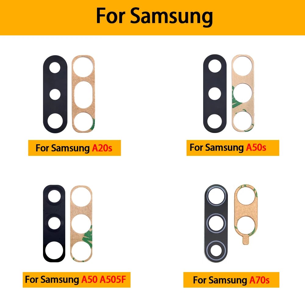 Back Camera Lens For Samsung A03S A02S A01 A02 A03 A10 A20 A30 A40 A50 A70 A70S A80 A03 Core Camera Glass Lens With Adhesive camera lens cover phone camera lens