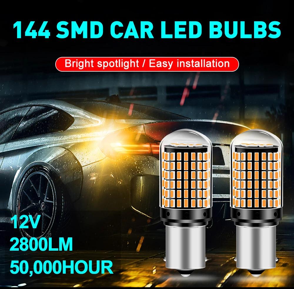 1156 ba15s p21w LED-Rück fahrschein werfer canbus 144smd py21w LED-Blinker LED-Canbus t20 Bremslicht 12V