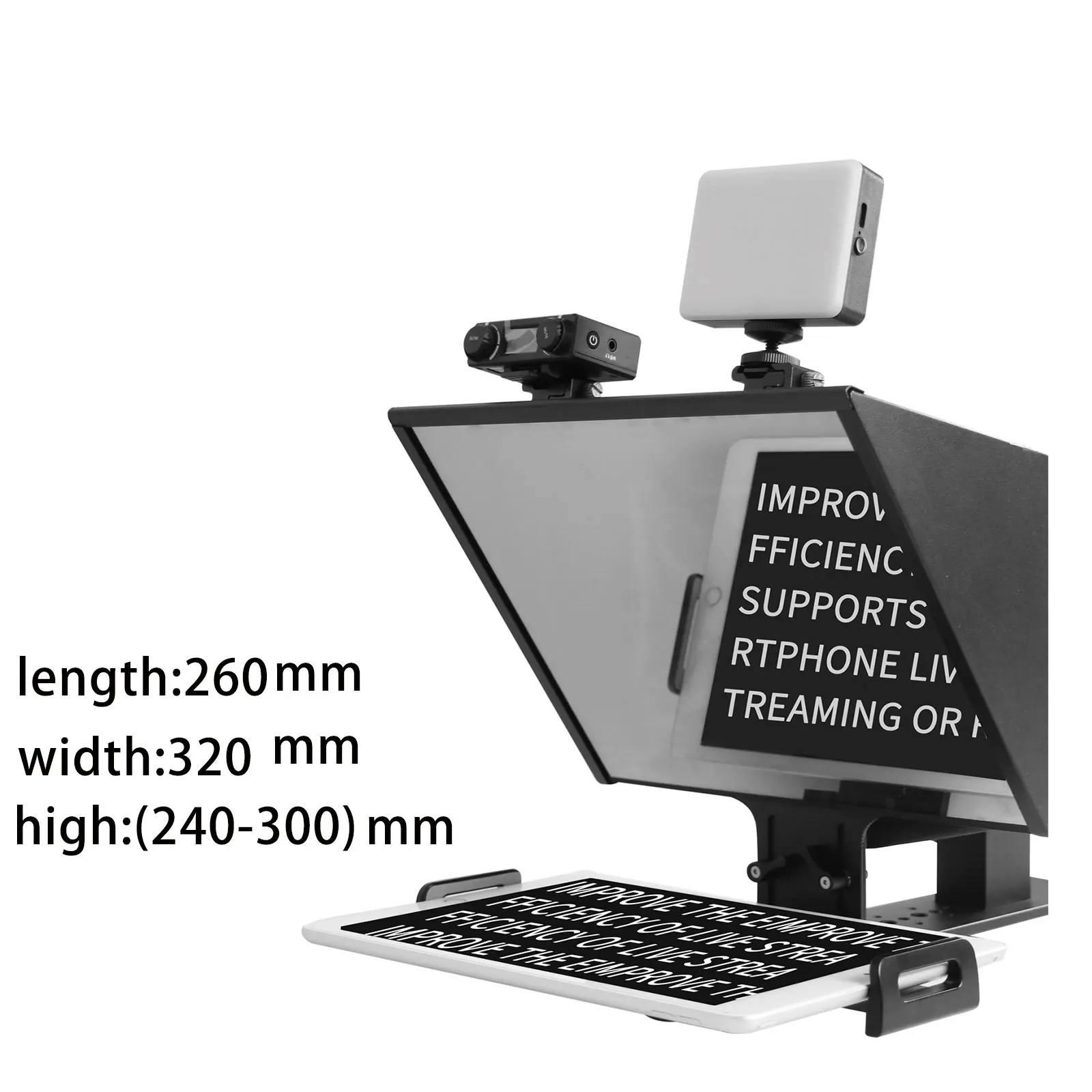 FEELWORLD TP13A Teleprompter 13 inch Portable Supports Under 13" Smartphone Tablet Prompting Smartphone DSLR Camera Bluetooth