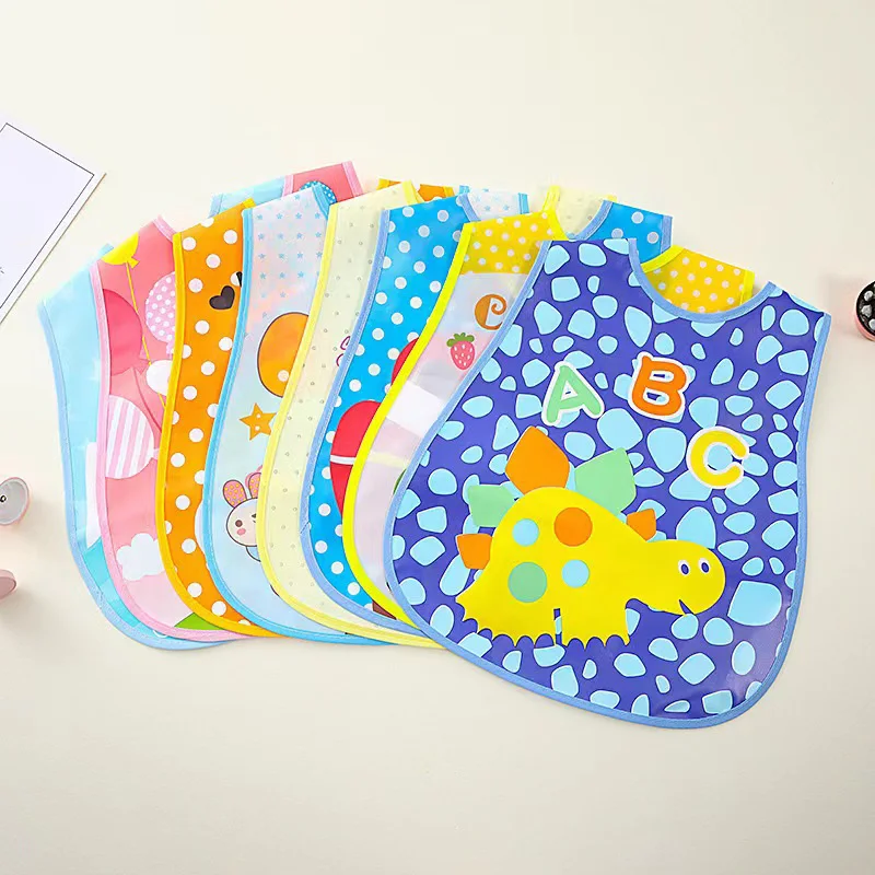 Cartoon Reusable Baby Waterproof Bib Cute EVA Saliva Towel Anti Dirty Apron Feeding Drool Towel for 1-3 Years Old Children