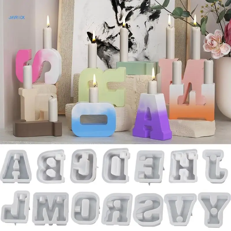 Silicone Candle Holder Moulds Candlestick Molds Capital Letter Shaped Silicone Material Candle Stand Mold for DIY Crafts halloween silicone mold candle making moulds soap mould skull shaped crafts molds silicone material for diy candle soap