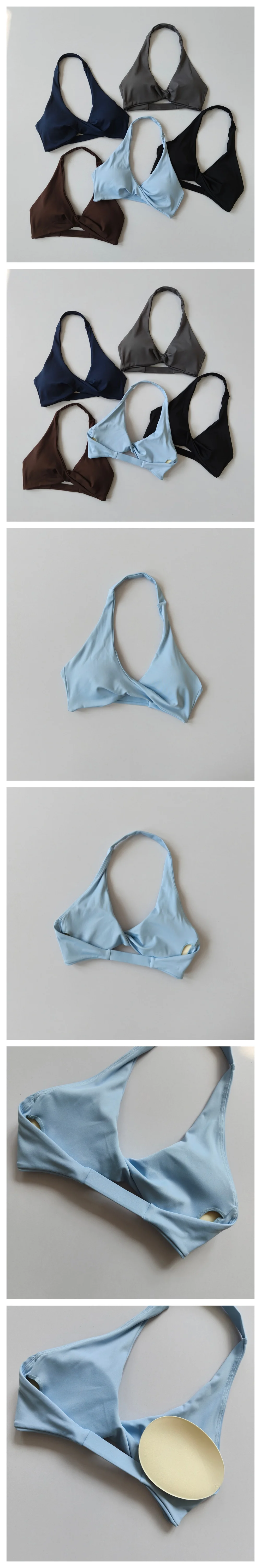 Drahtloser Push-Up-Sport-BH für Damen, Fitness-BH mit Neckholder-Ausschnitt, sexy Yoga-Top, sexy Sommerkleidung – Detail 2