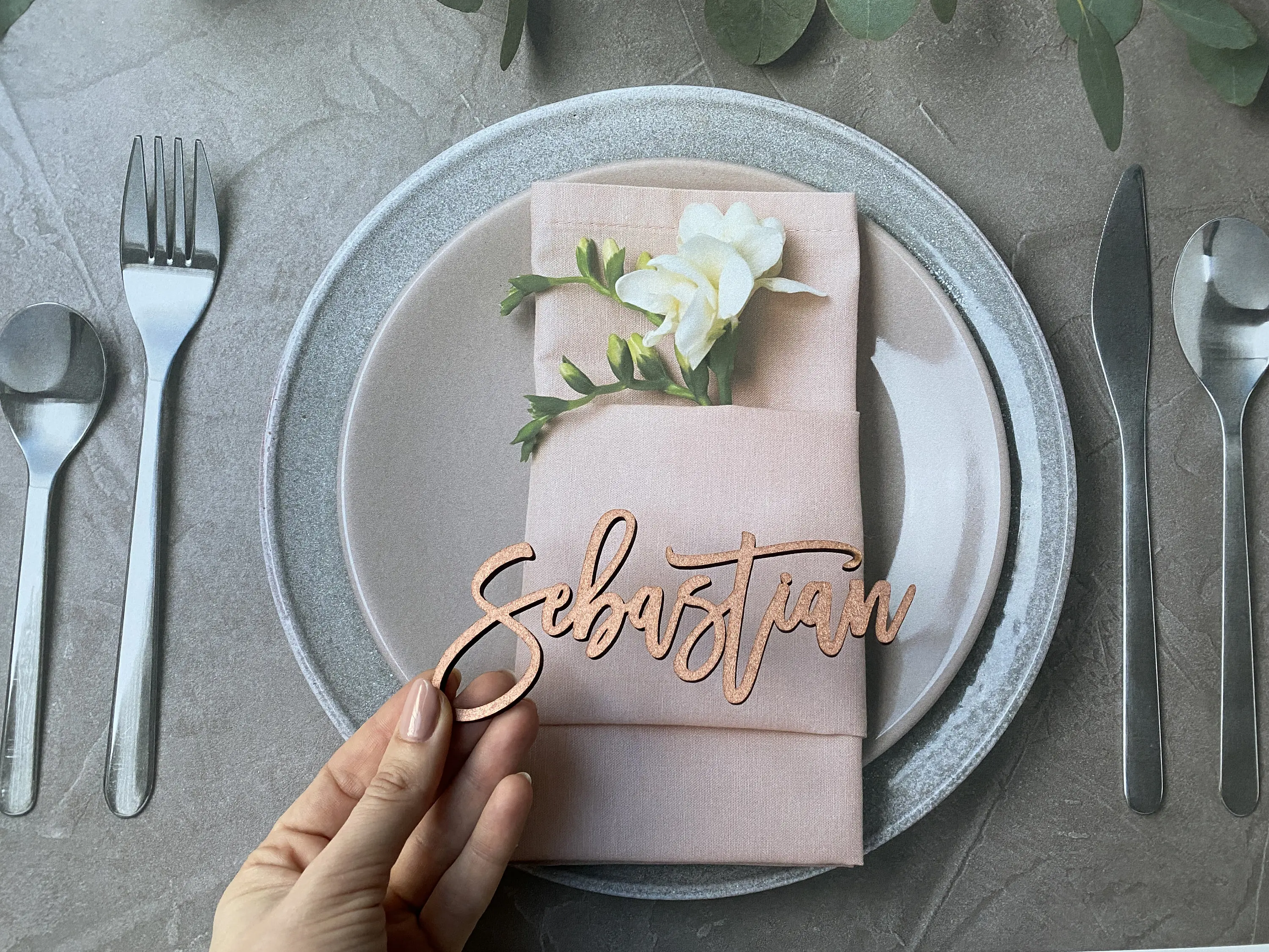 

12x6cm Wedding Place Names Seating Names Wooden Name Custom Name Tags High Quality Cut Wooden Art