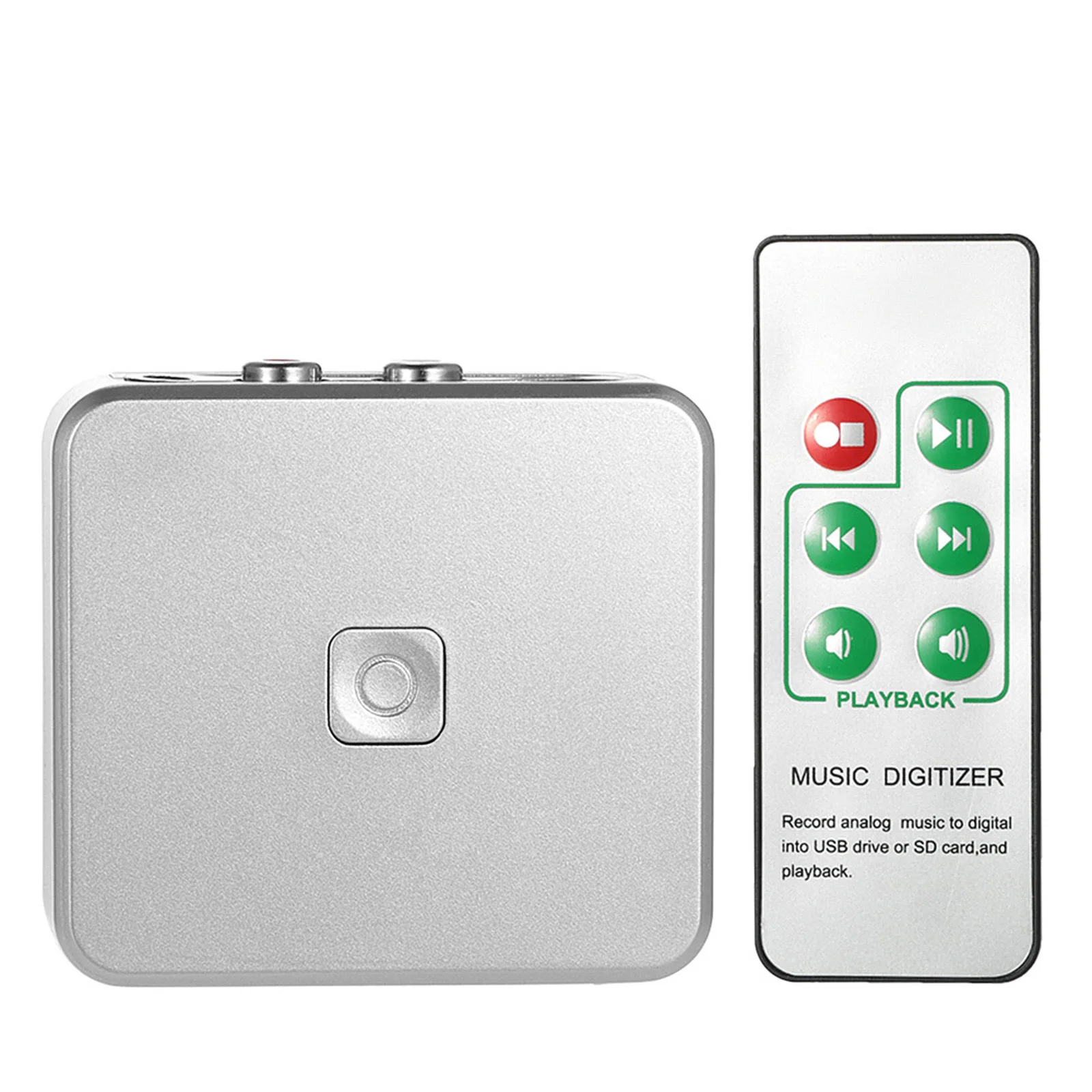 Audio Capture Recorder Music Digitizer with 3.5mm & RCA IN Ports for Save into SD Card USB Disk as MP3 File w/ Remote Controller Music Digitizer Player