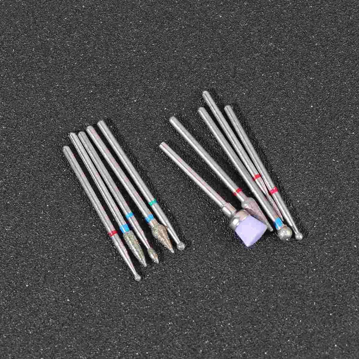 

10pcs Diamond Grinding Head Nail Grinding Tool Nail Manicure Tool Cleaning Brush