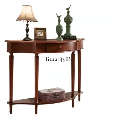 

European Style Console Tables Hallway Partition Entrance Cabinet Wall Corridor Hallway American Style Half round Table