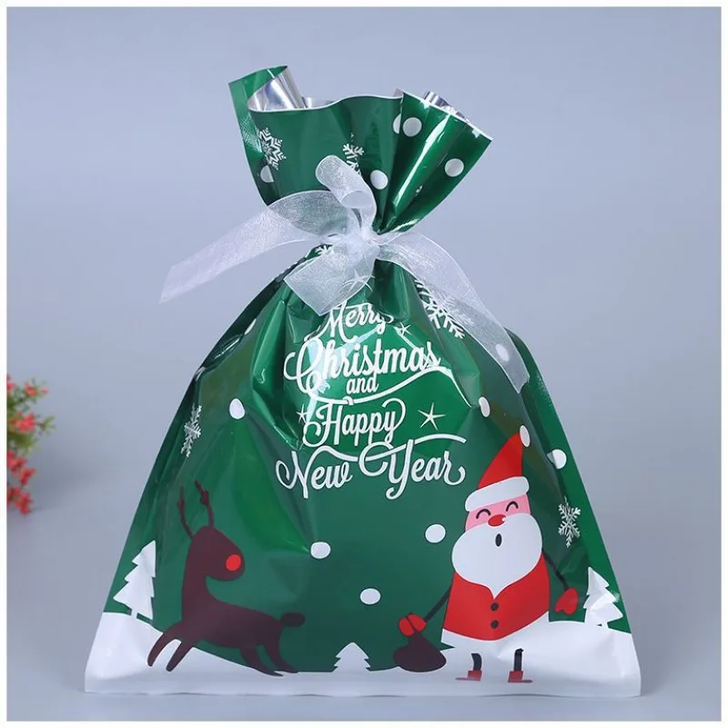 Christmas Candy Bags with Santa &Snowflake Designs, Gift Pouch for Holiday Treats, Festive Party Favors and New Year Fortune Bag