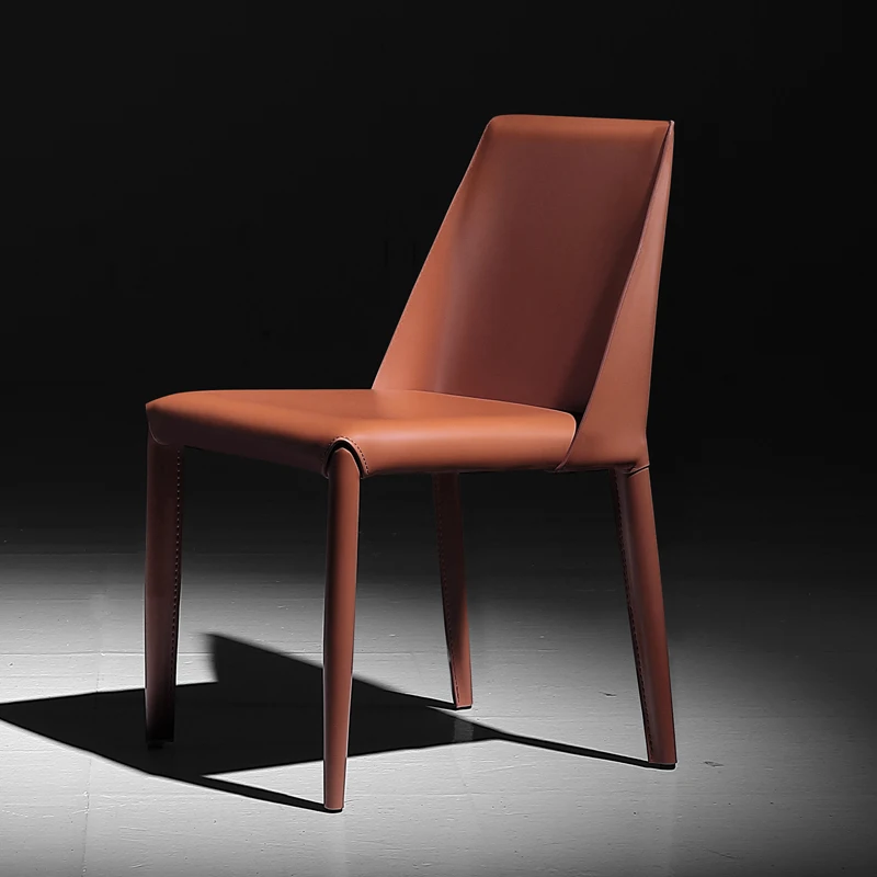 

Luxury Living Room Dining Chair Hotel Leather Designer Outdoor Kitchen Chairs Modern Backrest Silla Comedor Furniture LJ50DC