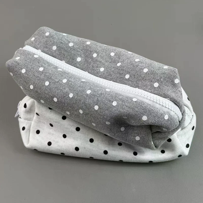 1PCS 폴카 도트 디자인 연필 케이스 대용량 소프트 터치 펜 가방 문구 파우치 문구 정리함 학교로 돌아가기