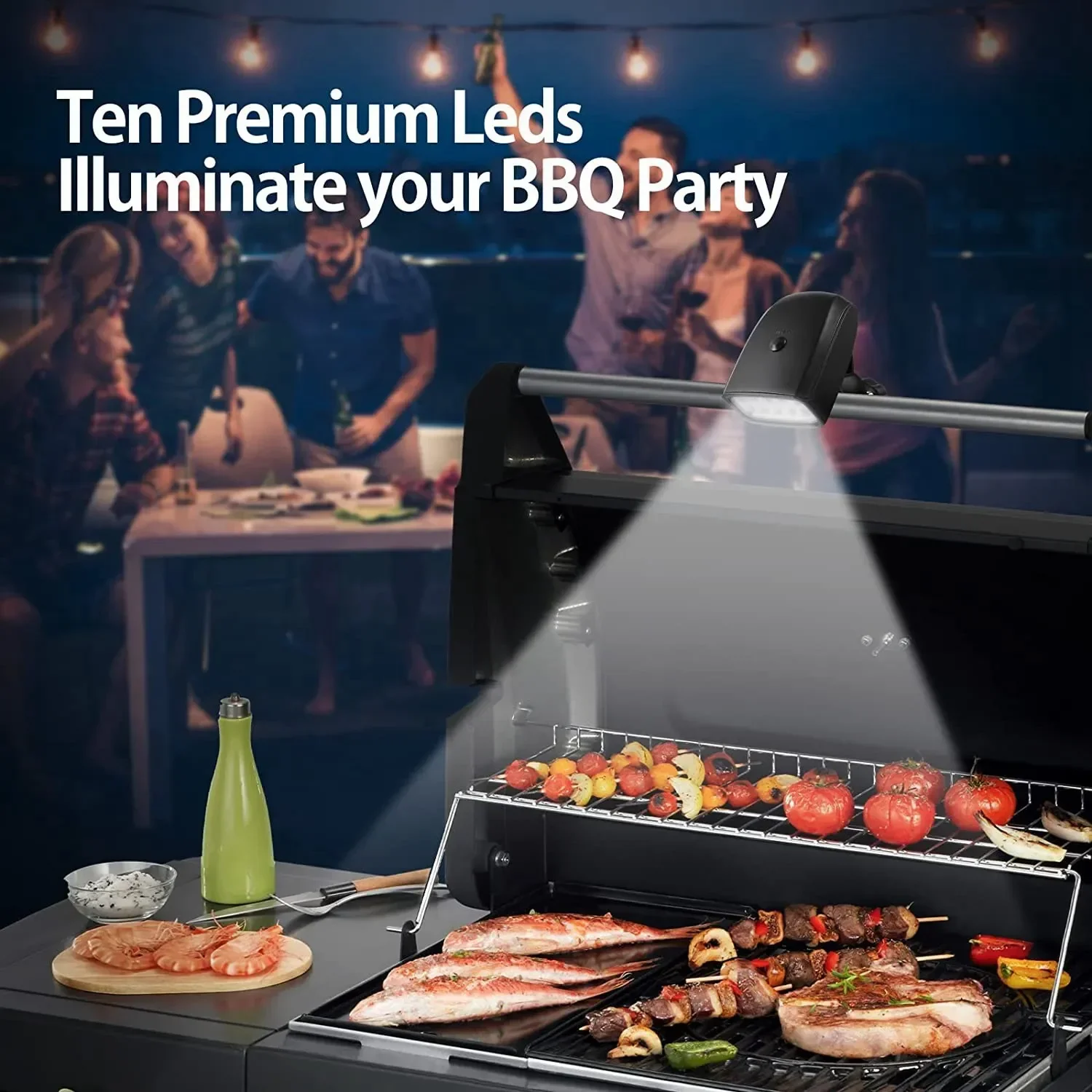 Outdoor Grill Lights Portable BBQ Lights 360 Rotatable 10 Super Bright LED Clamp Mount Fits Grill Handle