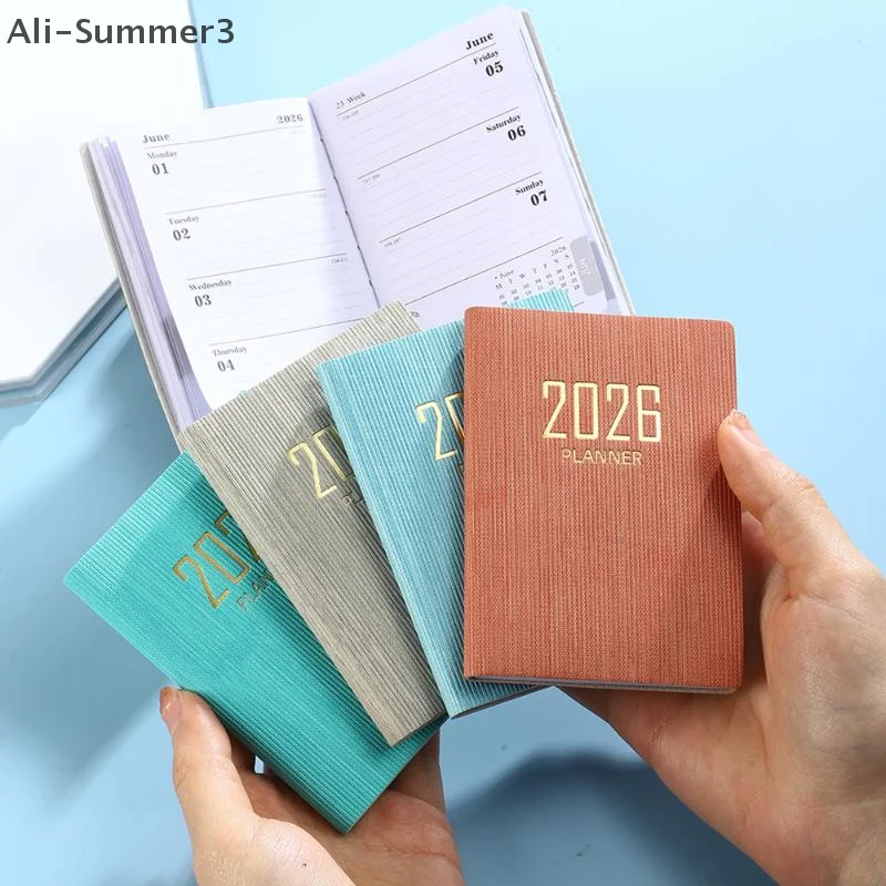 Compact English Planner Book - 2026 Mini Portable Daily Schedule & Weekly Calendar Journal, 120 Pages