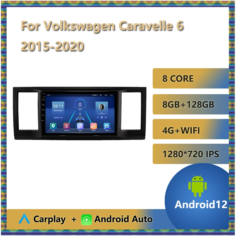 

Car Radio For Volkswagen Caravelle 6 2015 - 2020 Player Stereo Head Unit Car Multimedia Player Bluetooth Carplay Android 12 WIFI