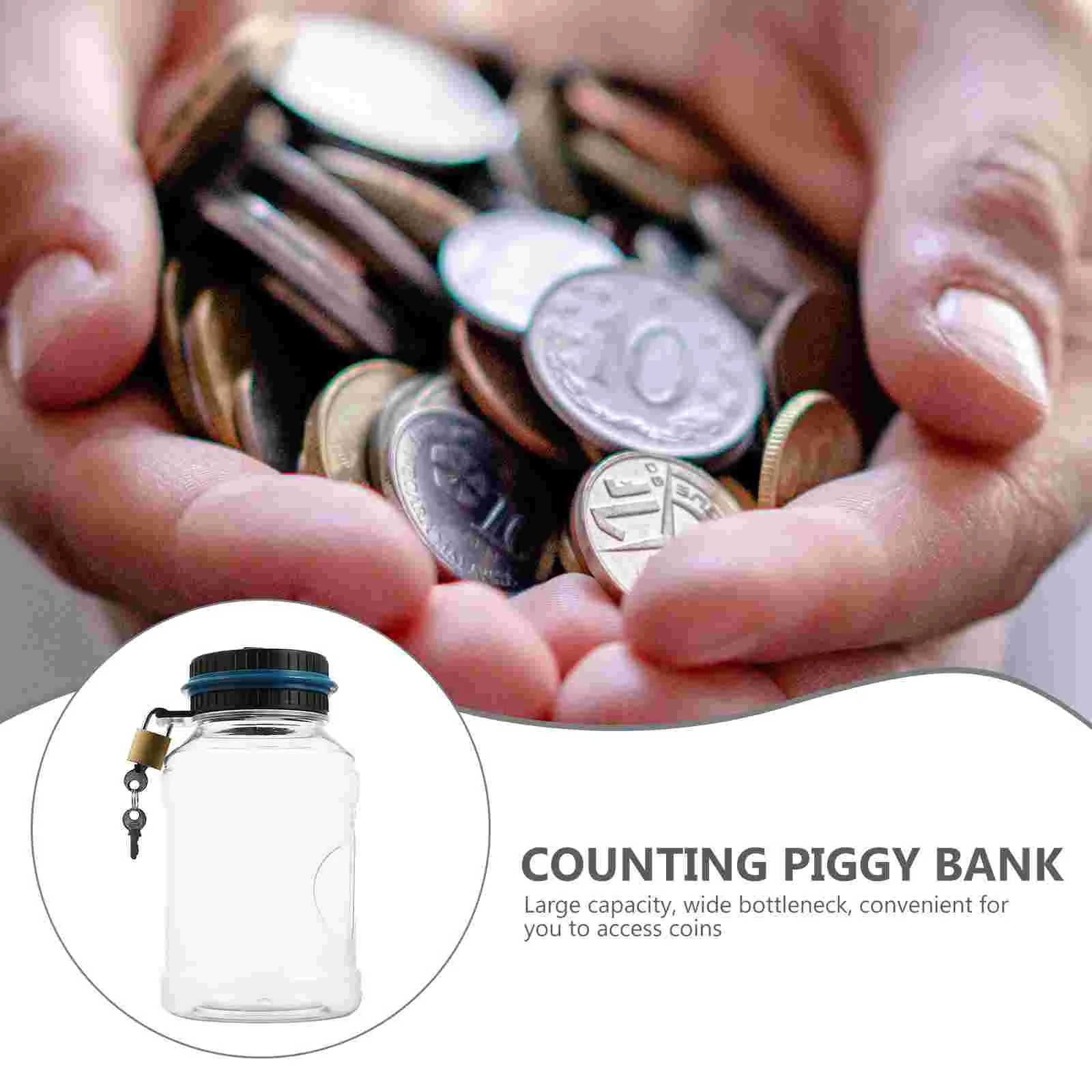 Plastic Digital Display Money Box Automatic Coin Counter Saving Pot Transparent Lcd Screen Total Amount Kids Educational
