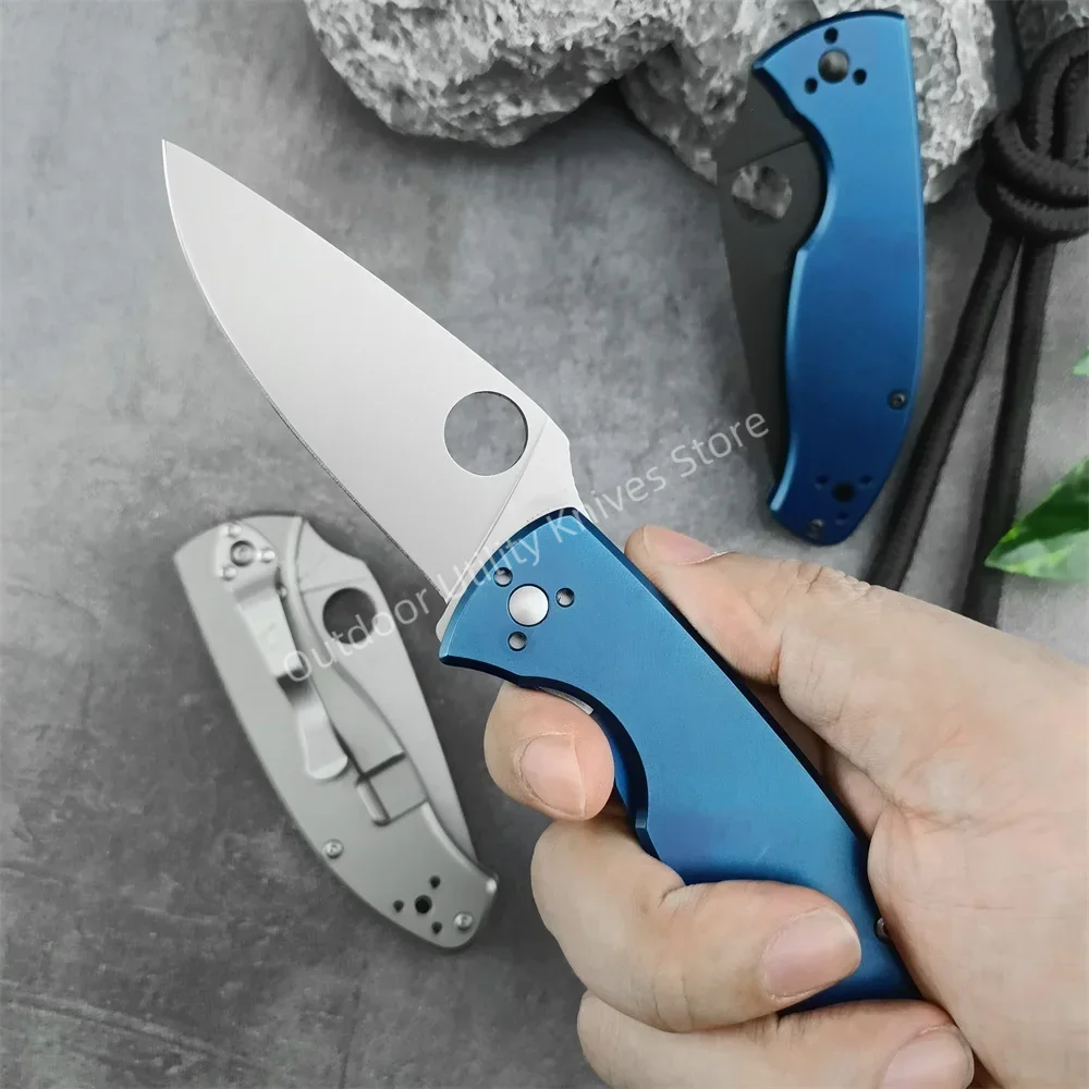 High Hardness Folding Knife C122 Titanium Alloy Handle Knife High Quality Pocket Knife Outdoor EDC Survival Camping Hunting Tool 5