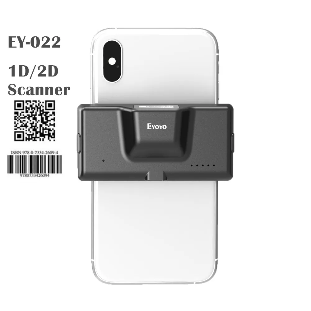 photo negative scanner Eyoyo EY-022 2D Bluetooth Barcode Scanner Wireless Back Clip-on Phone Bar Code Scanner Adjustable for 1D QR PDF417 Code Reader hp scanner Scanners