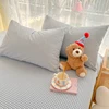 Mattress cover Japanese Style 100% Cotton Woven Flat Fitted Bed Sheet With Elastic Couple Bed Linen Single Bedding Full Size 5