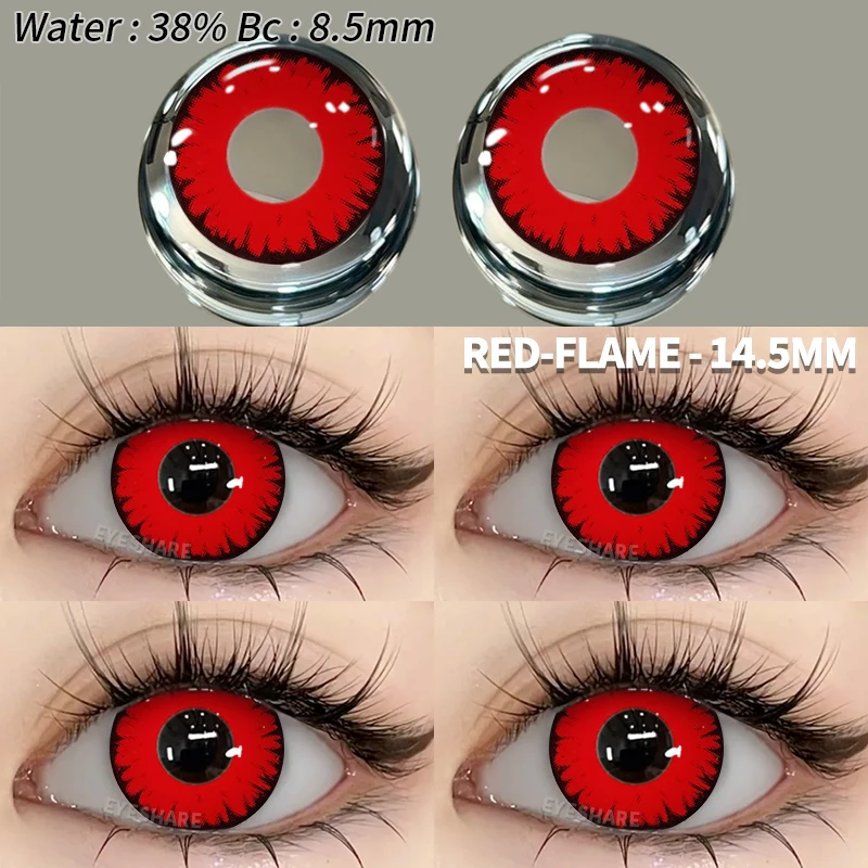 EYESHARE Eye Contect Lenses Cosplay Colored Contact Lenses for Halloween Anime Cosplay Beauty Red Yearly Cosmetics 1pair