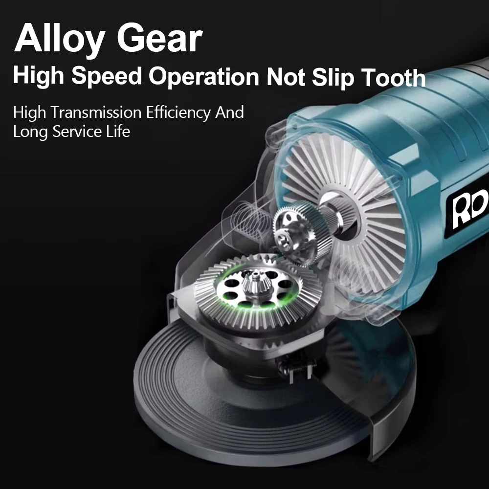 Brushless Angle grinder rechargeable battery powered 4 speeds Electric Grinding machine Cutting Machine For Makita 18V Battery 3