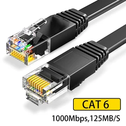 High - Speed Flat Ethernet Cable - Cat6 Gigabit Shielded Network LAN Cord - 1m
