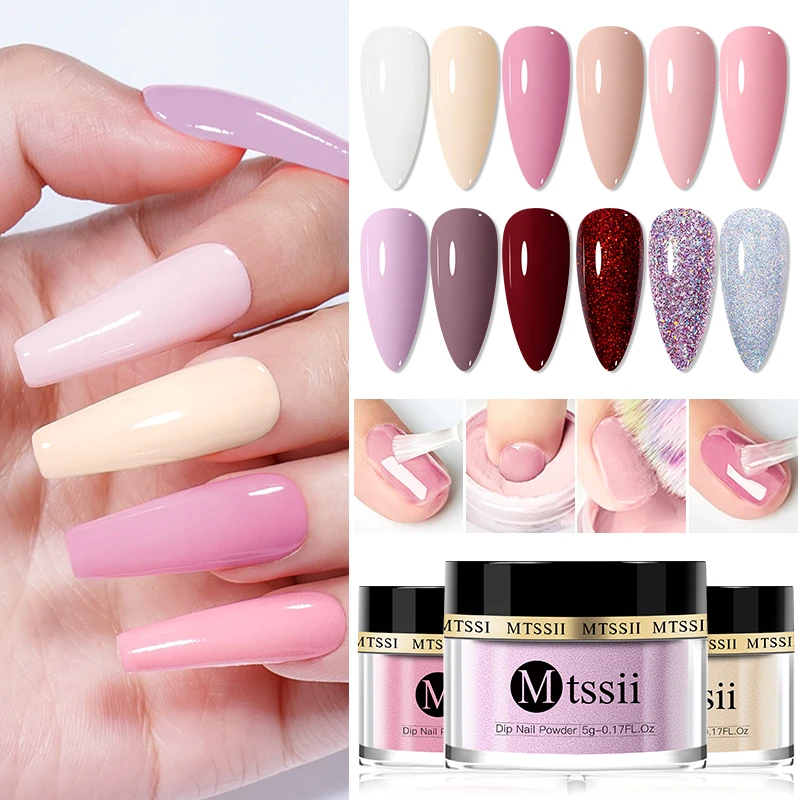 Nail Powder Nail Glitter Nail Decorations Dipping Nail Powder Gradient French Nails Nude Glitter Nature Dry Without Lamp Cure Nail Art Manicure